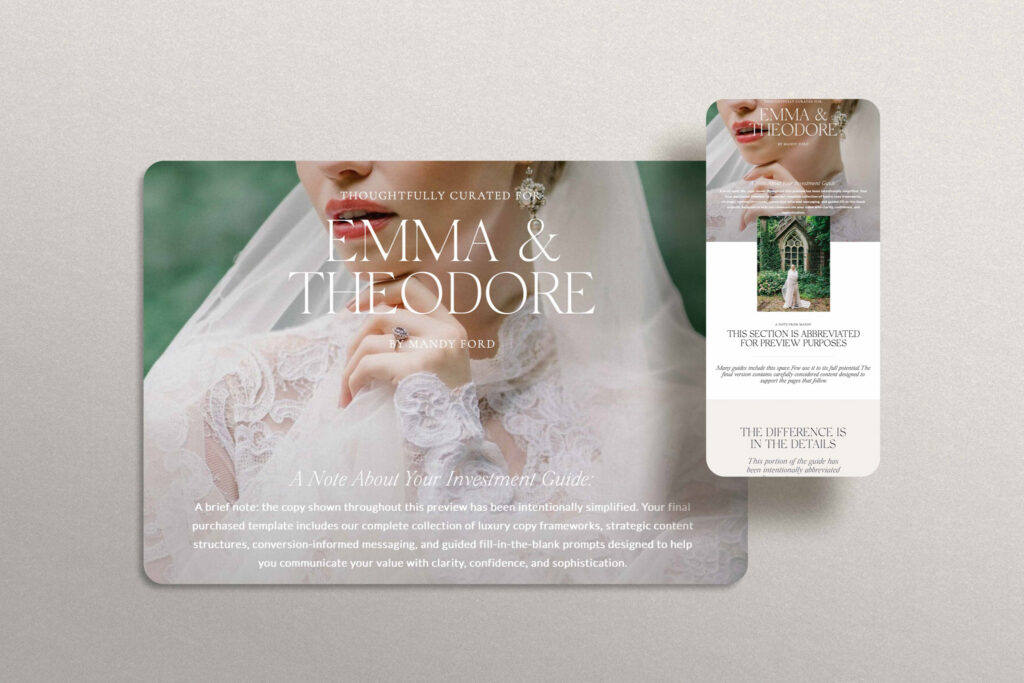 mockup of ipad website design for showit by showit website designer mandy ford fine art editorial ipad mockup with a matching iphone mockup
